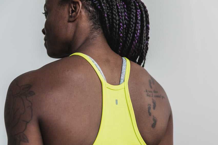 Nobull Halter Tank (Neon Ribbed) Tanks & Tees Neon Yellow | 9135-HXFJQ