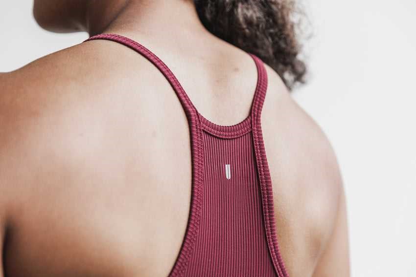 Nobull Halter Tank (Ribbed) Tanks & Tees Cabernet | 0867-MCDZO