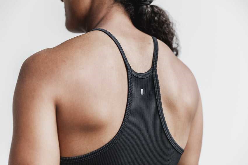 Nobull Halter Tank (Ribbed) Tanks & Tees Black | 8951-IDHAJ