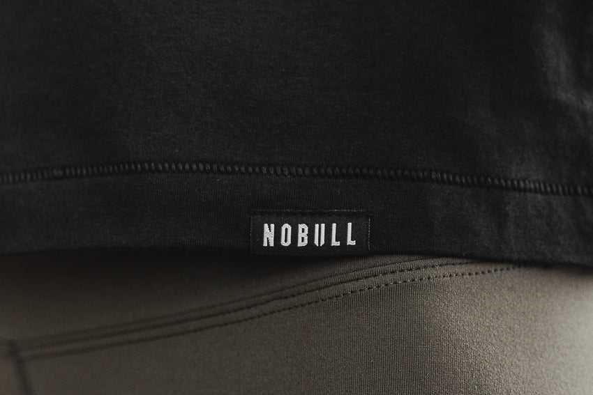 Nobull Heavyweight Long Sleeve Pocket Boxy Tee Tanks & Tees Black | 3920-QBSDU