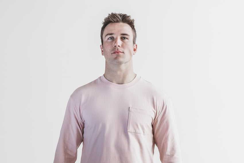 Nobull Heavyweight Long Sleeve Pocket Tee Tanks & Tees Dusty Rose | 1890-XZERY