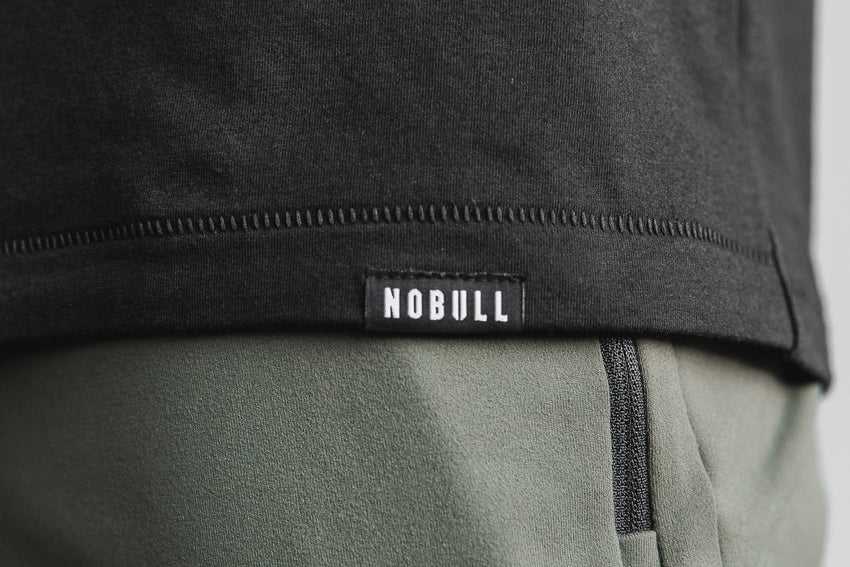 Nobull Heavyweight Long Sleeve Pocket Tee Tanks & Tees Black | 4827-OYQDT