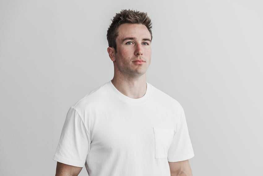 Nobull Heavyweight Pocket Tee Tanks & Tees White | 1327-OPDSQ