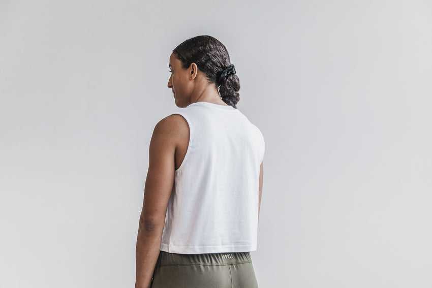 Nobull Heavyweight Sleeveless Crop Tee Tanks & Tees White | 1852-KSEYG