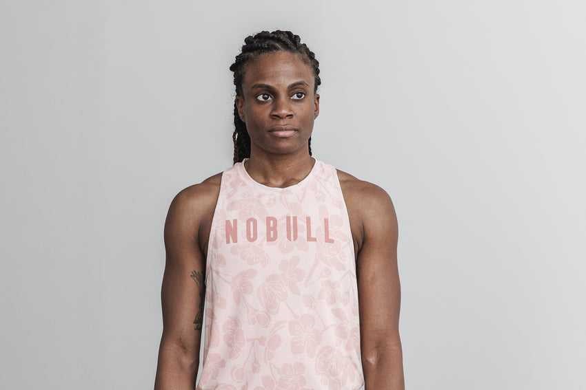 Nobull High-Neck Nobull Tank (Cherry Blossom) Tanks & Tees Dusty Rose Cherry Blossom | 7986-ZPLMY