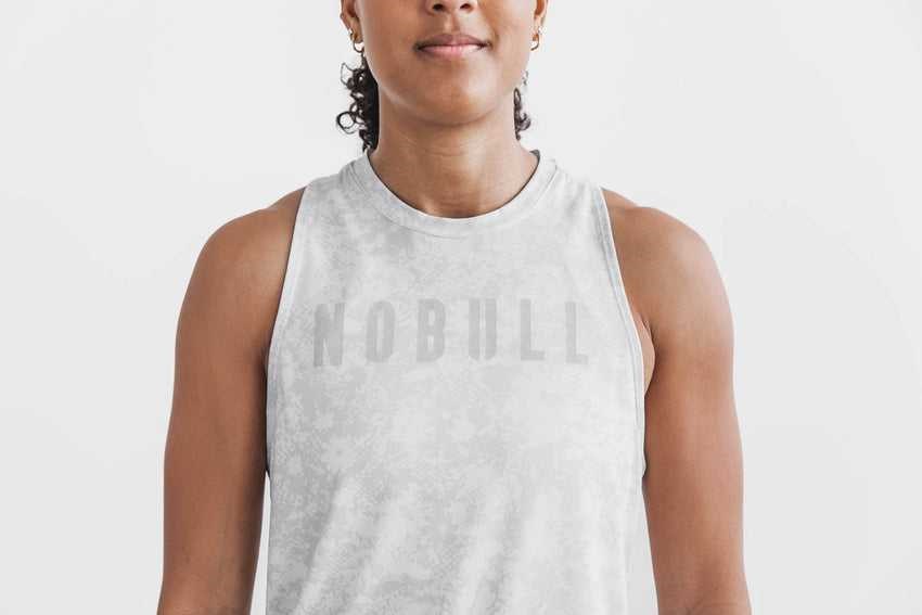 Nobull High-Neck Nobull Tank (Ghost Floral) Tanks & Tees Bone Ghost Floral | 5069-OJWIU