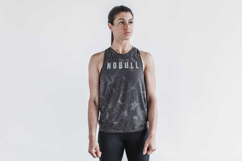 Nobull High-Neck Nobull Tank (Hibiscus) Tanks & Tees Charcoal Hibiscus | 1450-CSUAV