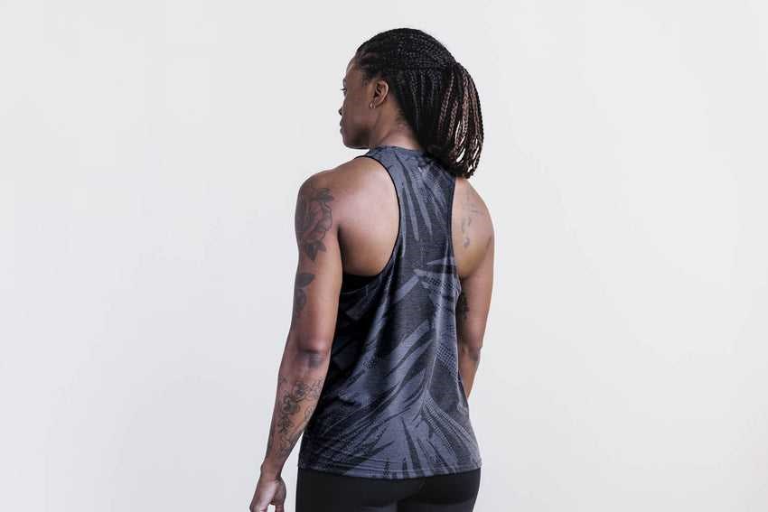 Nobull High-Neck Nobull Tank (Palm Floral) Tanks & Tees Charcoal Palm Floral | 3140-LOVTW