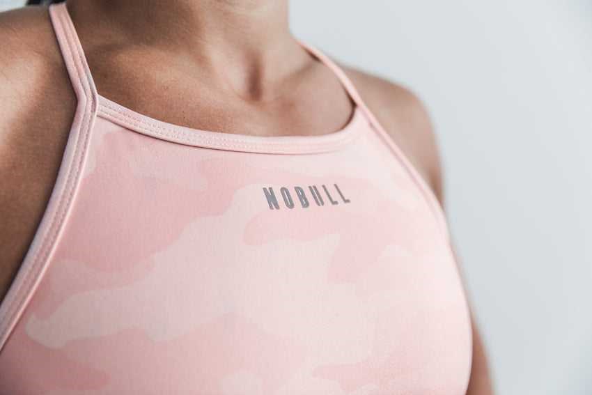 Nobull High-Neck Sports Bra (Matte) Sports Bras Dusty Rose Camo | 2754-WRDEL