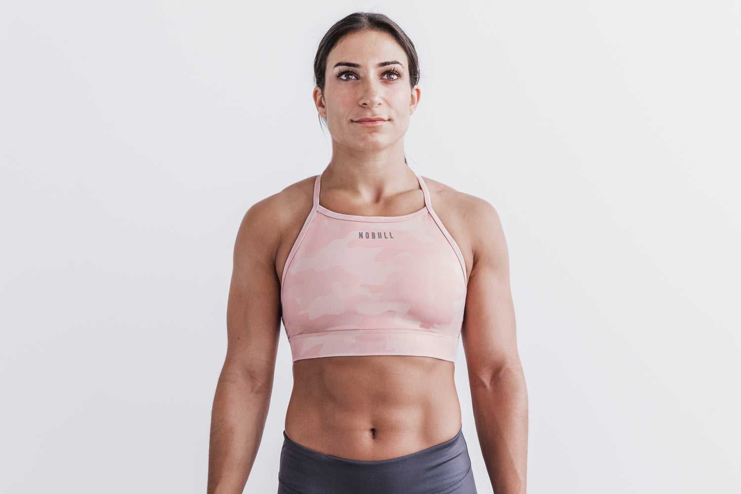 Nobull High-Neck Sports Bra (Matte) Sports Bras Dusty Rose Camo | 2754-WRDEL