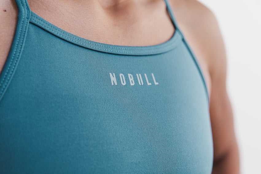 Nobull High-Neck Sports Bra (Matte) Sports Bras Deep Teal Matte | 4892-NPFKD