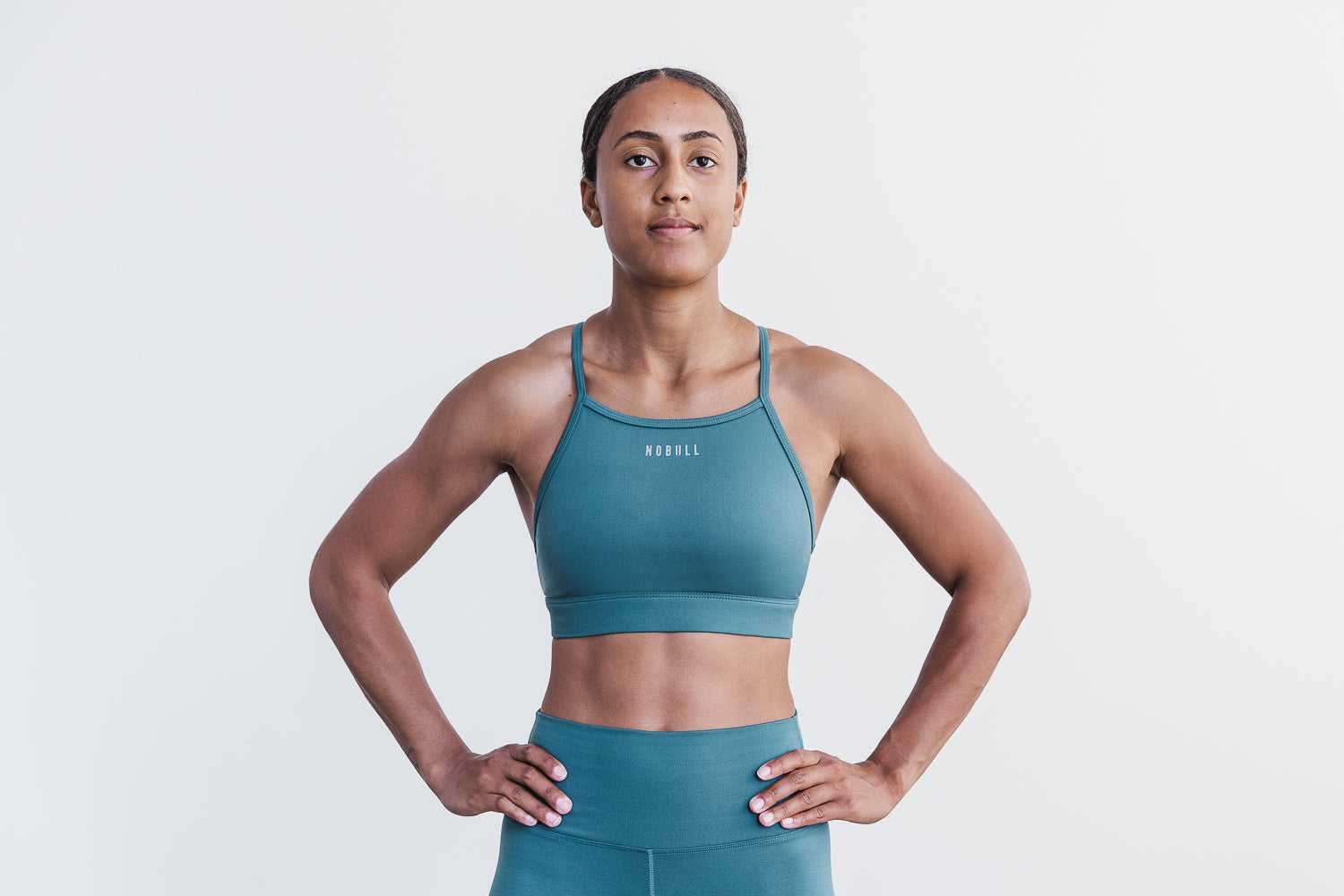 Nobull High-Neck Sports Bra (Matte) Sports Bras Deep Teal Matte | 4892-NPFKD