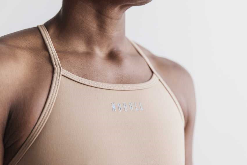 Nobull High-Neck Sports Bra (Matte) Sports Bras Sand Matte | 6941-KVNPG