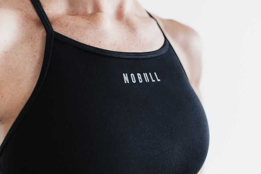 Nobull High-Neck Sports Bra (Matte) Sports Bras Black Matte | 7081-JUMLN