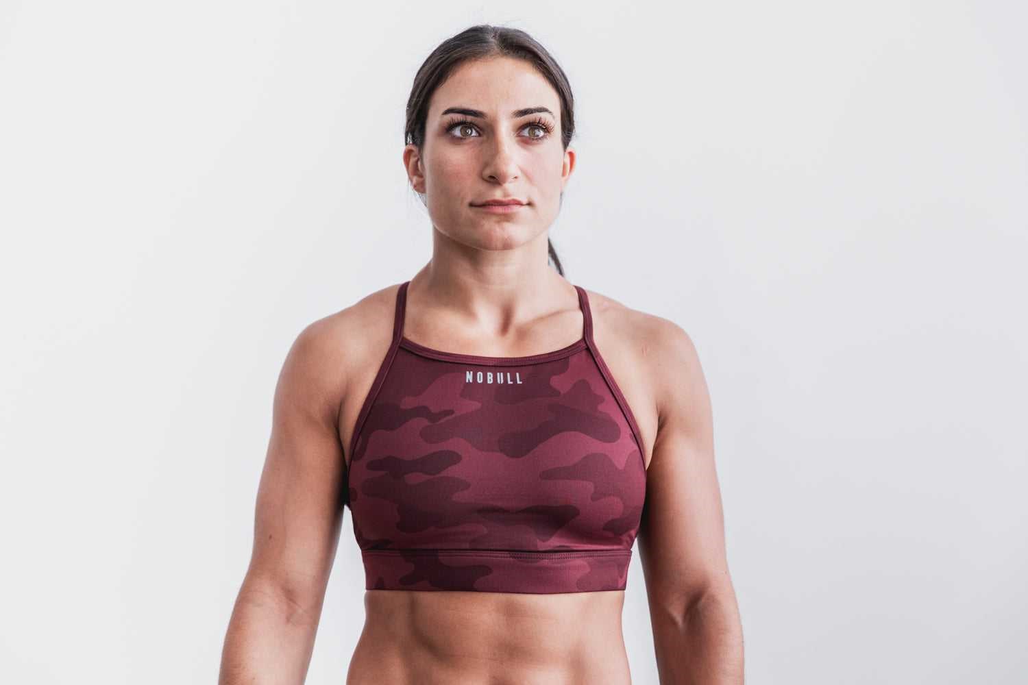 Nobull High-Neck Sports Bra (Matte) Sports Bras Redwood Camo | 9015-YGJLO