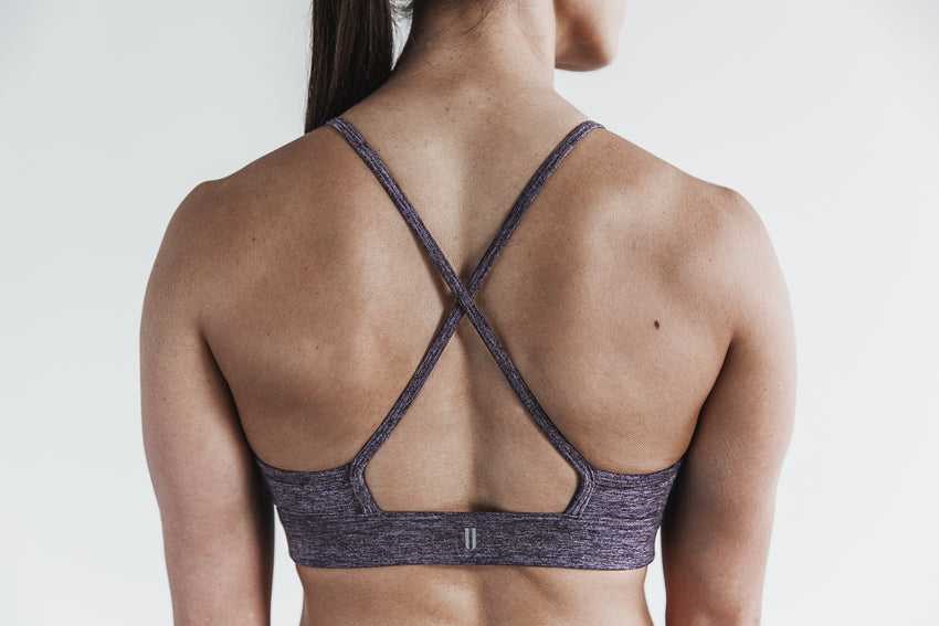 Nobull High-Neck Sports Bra (Matte) Sports Bras Deep Lavender Heather Matte | 9603-KTYSW