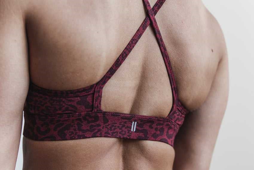 Nobull High-Neck Sports Bra (Plush Heather) Sports Bras Wine Leopard | 0469-OEZSK