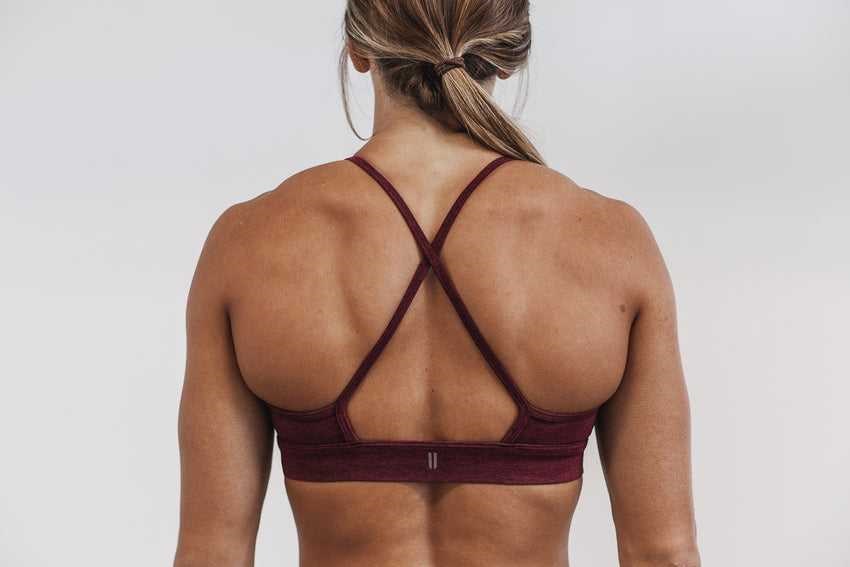 Nobull High-Neck Sports Bra (Plush Heather) Sports Bras Wine Heather | 6241-UYEXD