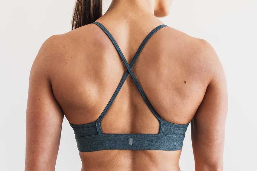 Nobull High-Neck Sports Bra (Plush Heather) Sports Bras Teal Heather | 7586-SXMUE