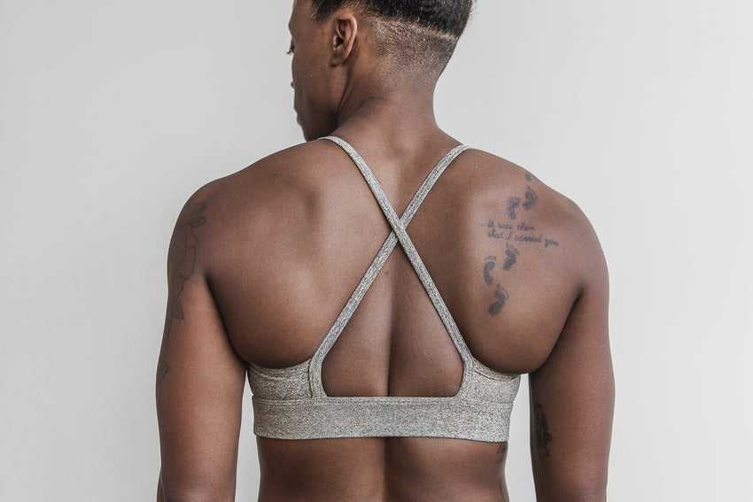 Nobull High-Neck Sports Bra (Plush Heather) Sports Bras Bone Heather | 8249-DXAZW