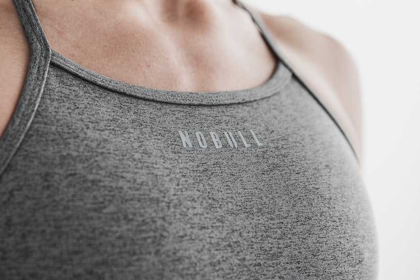 Nobull High-Neck Sports Bra (Plush Heather) Sports Bras Grey Heather | 9476-JVMFD