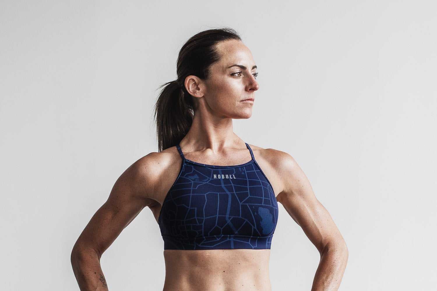 Nobull High-Neck Sports Bra Sports Bras Deep Navy Madison | 9142-DIJCR