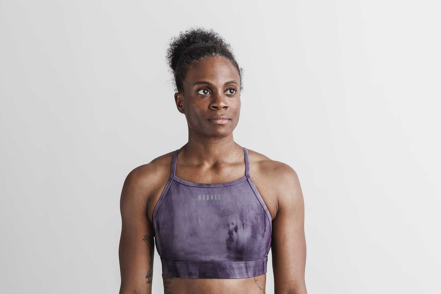 Nobull High-Neck Sports Bra (Tie-Dye) Sports Bras Nightshade / Plum Tie-Dye | 5062-JDTSV