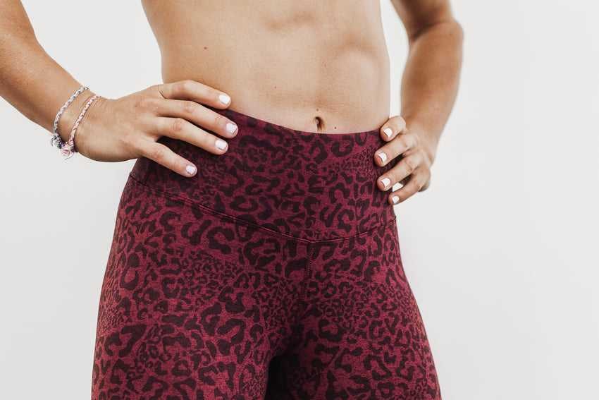 Nobull High-Rise 7/8 Tight (Plush Heather) Bottoms Wine Leopard | 5382-ZTJNS