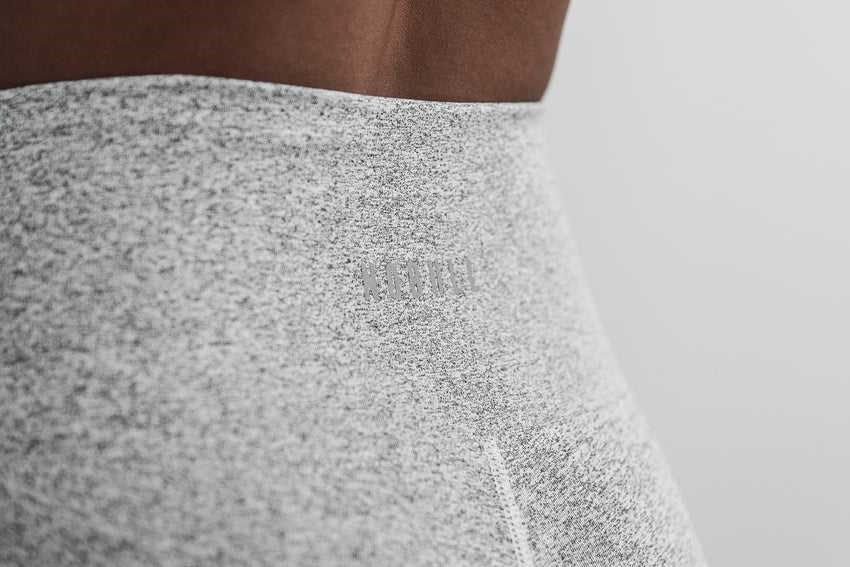 Nobull High-Rise 7/8 Tight (Plush Heather) Bottoms White Heather | 8452-PAJBY