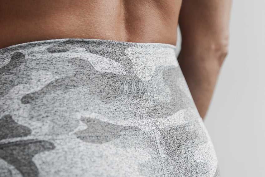 Nobull High-Rise Crop (Plush Heather) Bottoms White Camo | 0456-YDBSN