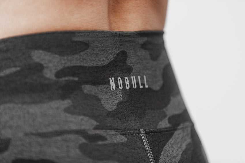 Nobull High-Rise Crop (Plush Heather) Bottoms Carbon Camo | 7183-DBXOR