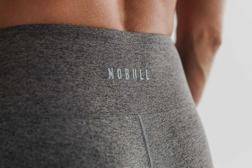 Nobull High-Rise Crop (Plush Heather) Bottoms Grey Heather | 8972-GVSJX