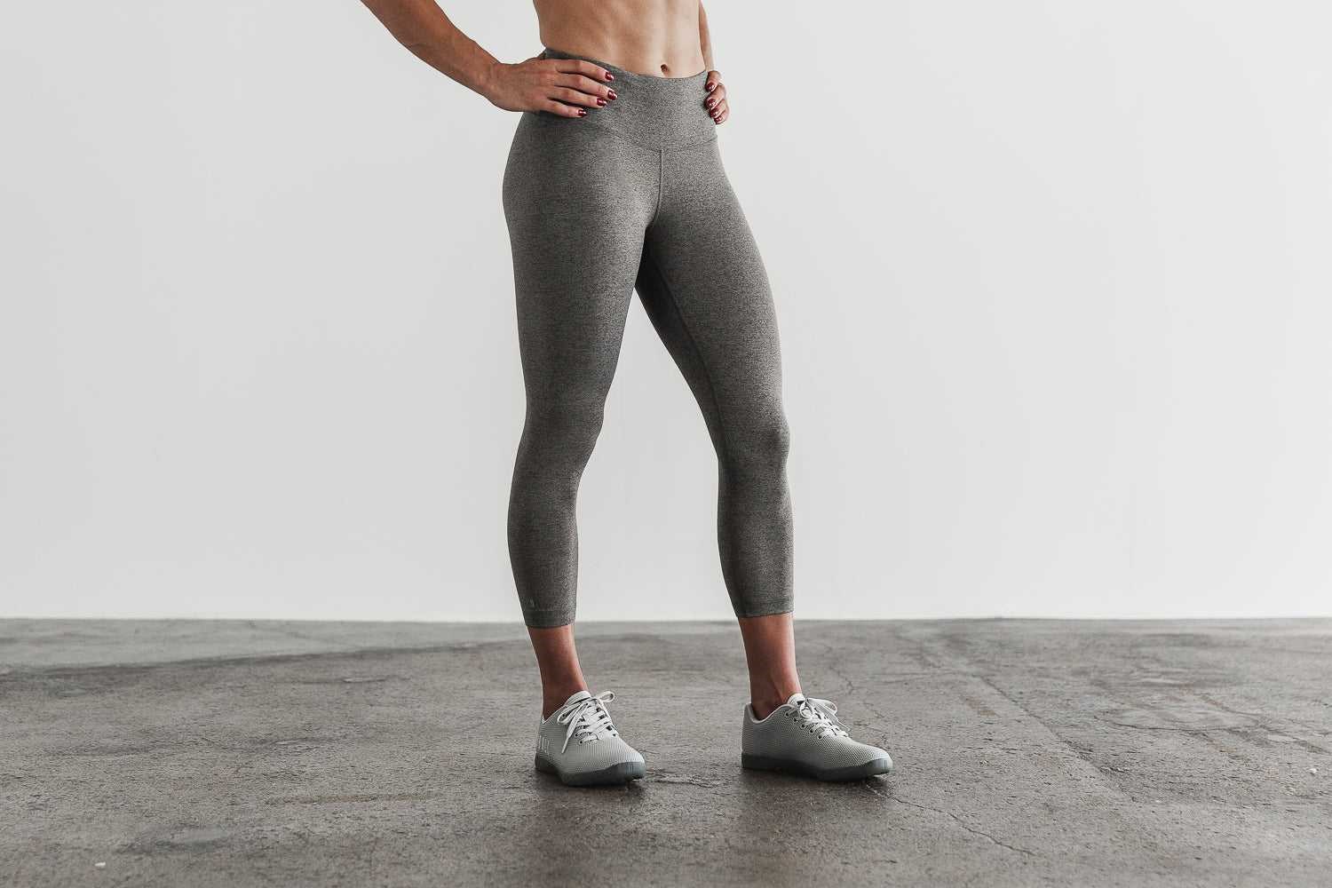 Nobull High-Rise Crop (Plush Heather) Bottoms Grey Heather | 8972-GVSJX