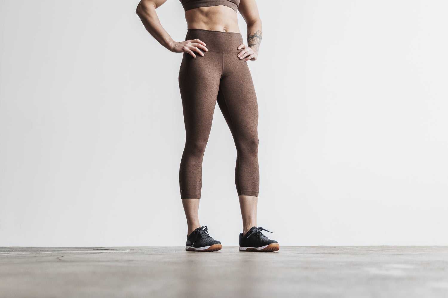 Nobull High-Rise Crop (Plush Heather) Bottoms Brown Heather | 9271-OKQCG