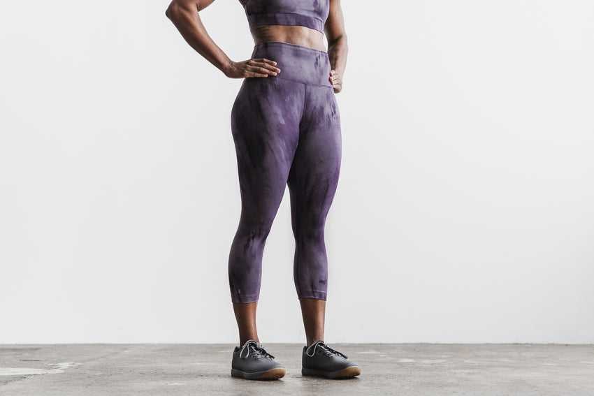 Nobull High-Rise Crop (Tie-Dye) Bottoms Nightshade / Plum Tie-Dye | 7215-KYBPX