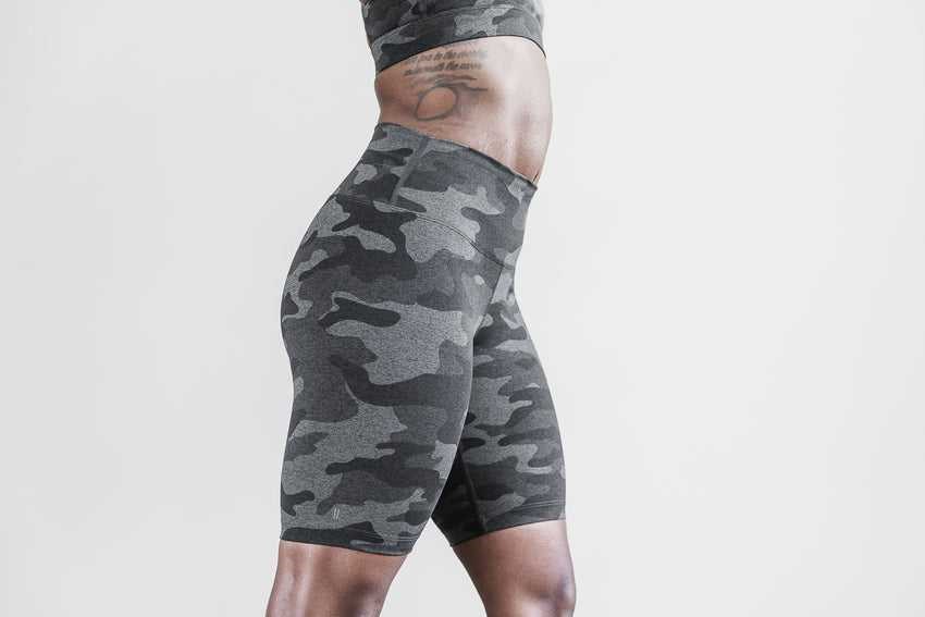 Nobull High-Rise Short 8 inches (Plush Heather) Bottoms Carbon Camo | 2480-KYEUM