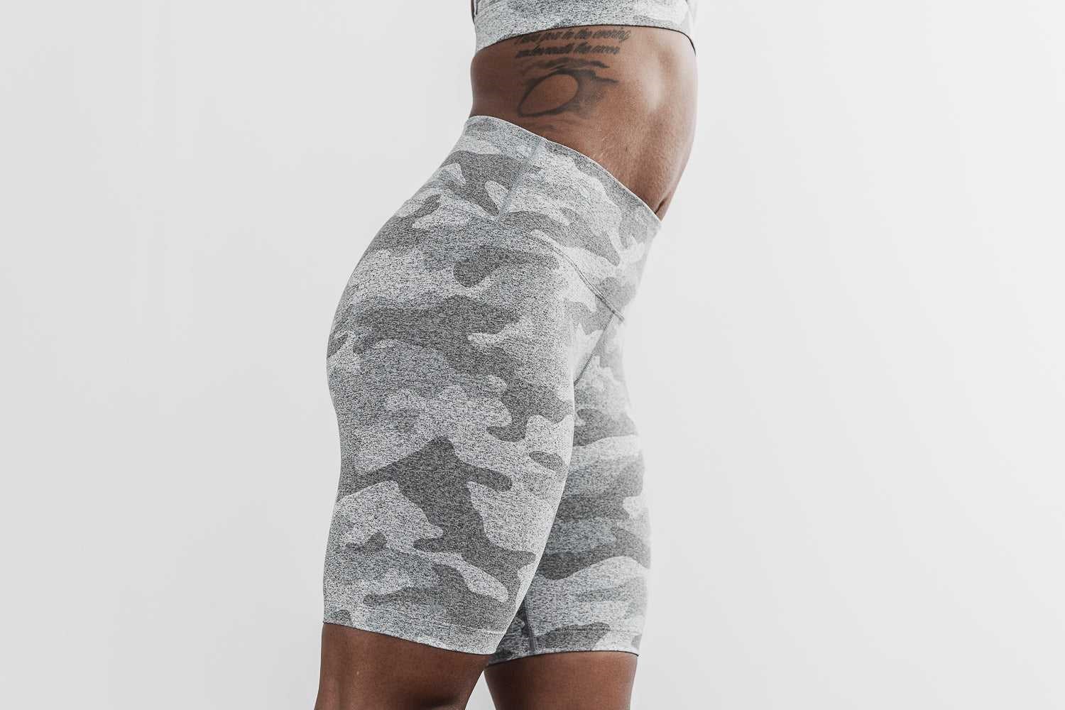 Nobull High-Rise Short 8 inches (Plush Heather) Bottoms White Camo | 6709-JGVXW