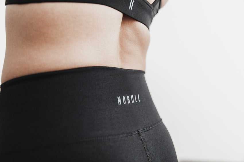 Nobull High-Rise Short 8 inches (Plush Heather) Bottoms Black | 8795-AXFTJ