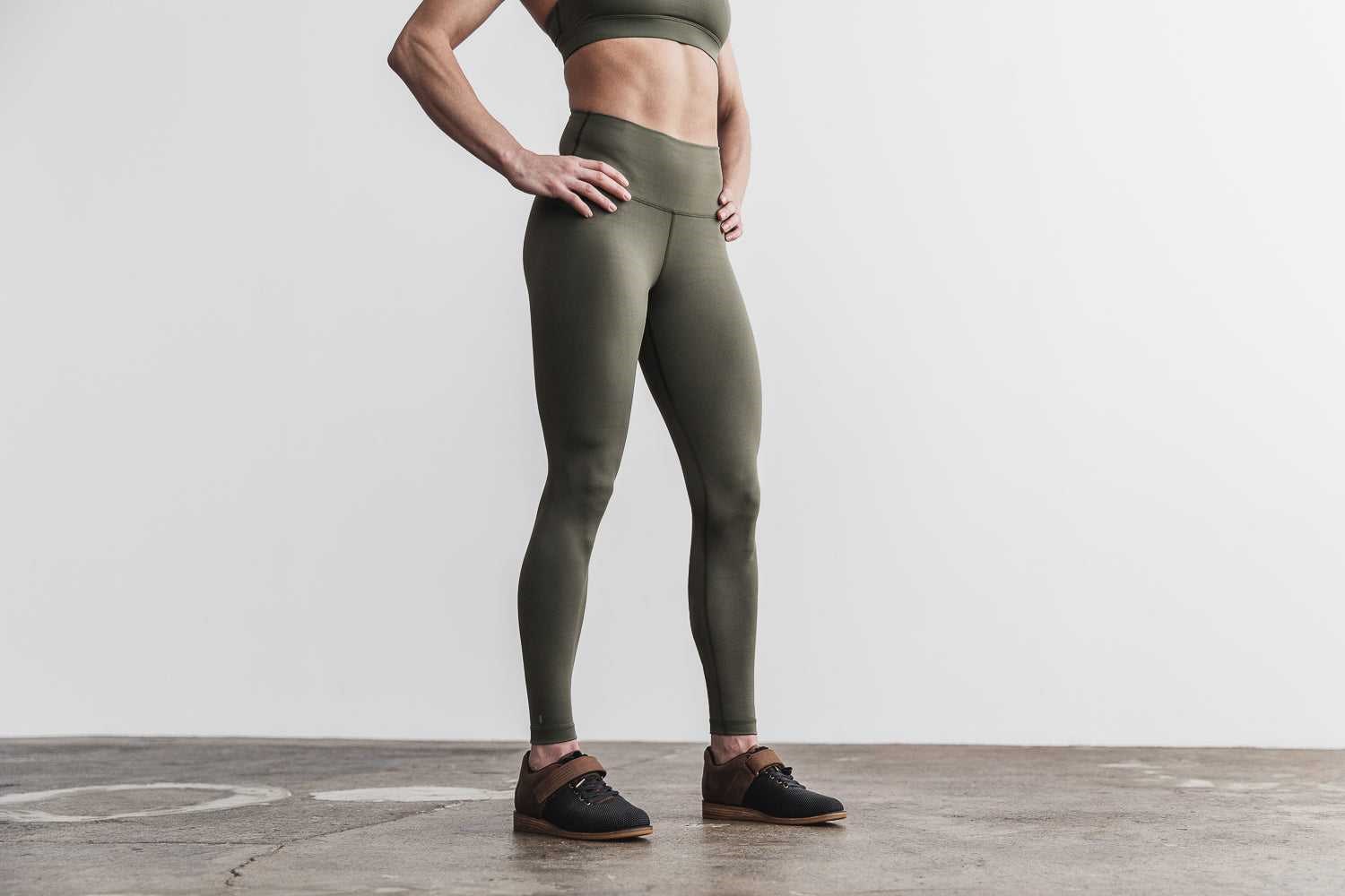 Nobull High-Rise Tight Bottoms Army Green | 0489-WHONB