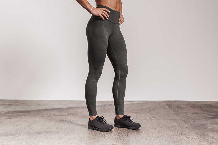 Nobull High-Rise Tight (Plush Heather) Bottoms Charcoal Heather | 0219-VMPCO