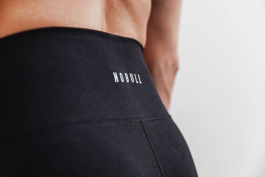 Nobull High-Rise Tight (Plush Heather) Bottoms Black | 5087-TRANY