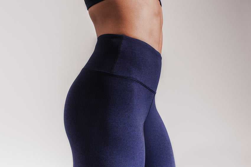 Nobull High-Rise Tight (Plush Heather) Bottoms Deep Navy Heather | 5783-NPZMJ