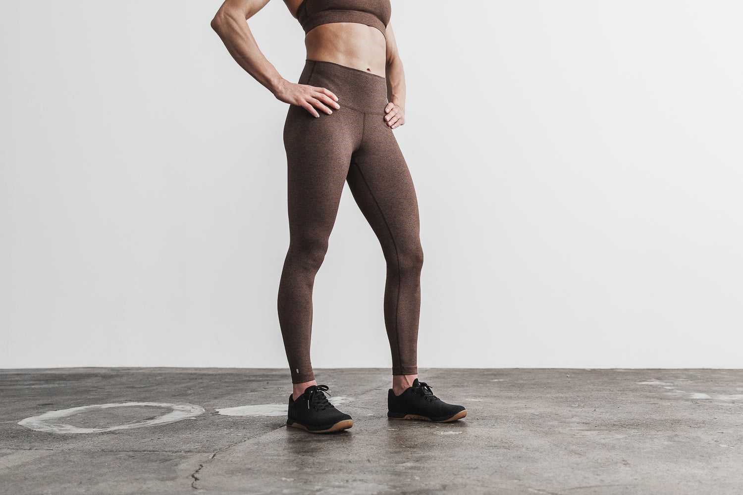 Nobull High-Rise Tight (Plush Heather) Bottoms Brown Heather | 6194-QSAEZ