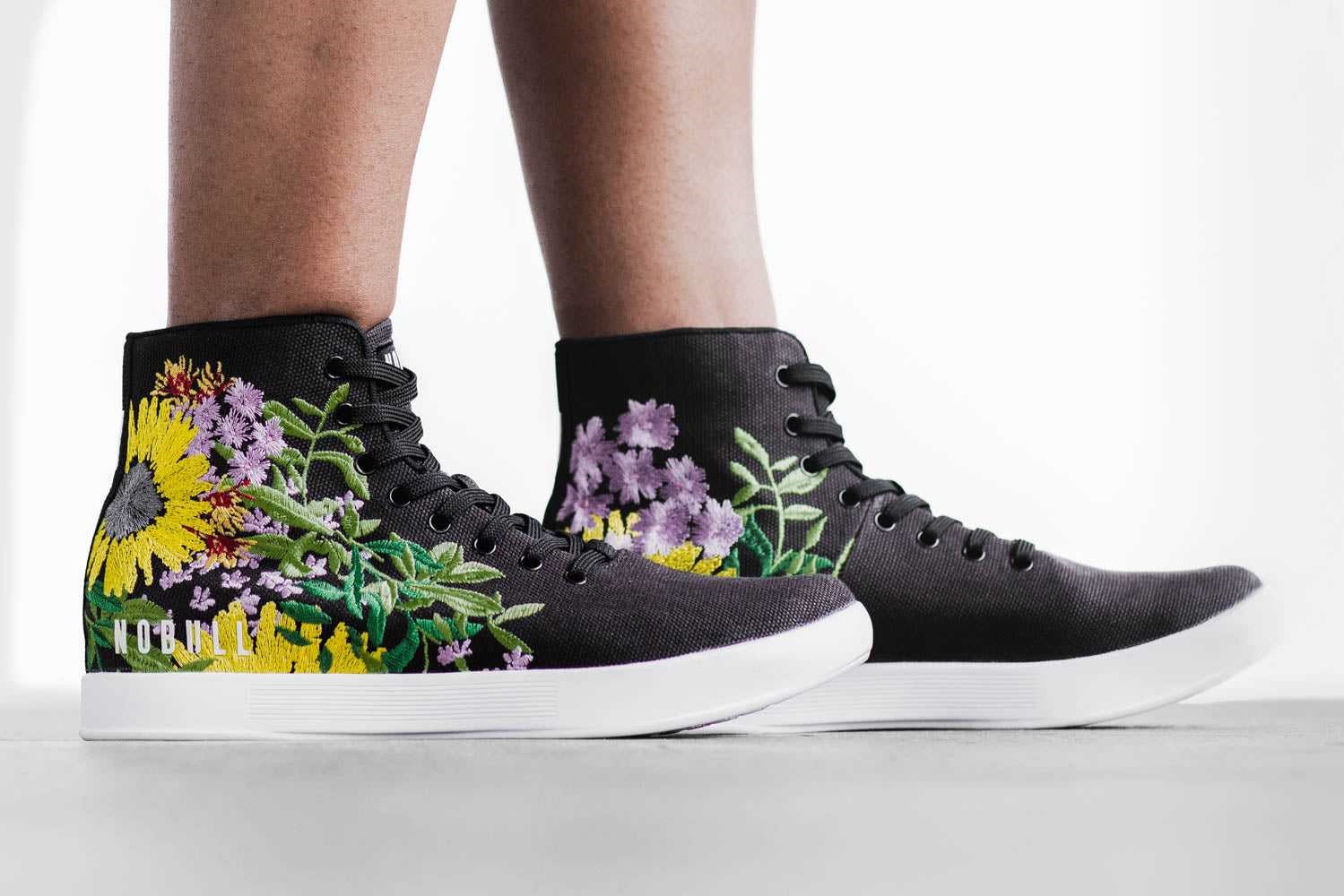 Nobull High-Top Canvas Trainer Canvas Black Superblossom | 2760-ADFVP