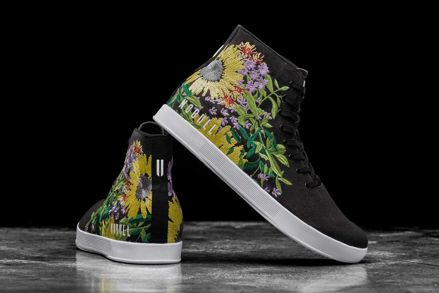 Nobull High-Top Canvas Trainer Canvas Black Superblossom | 2760-ADFVP