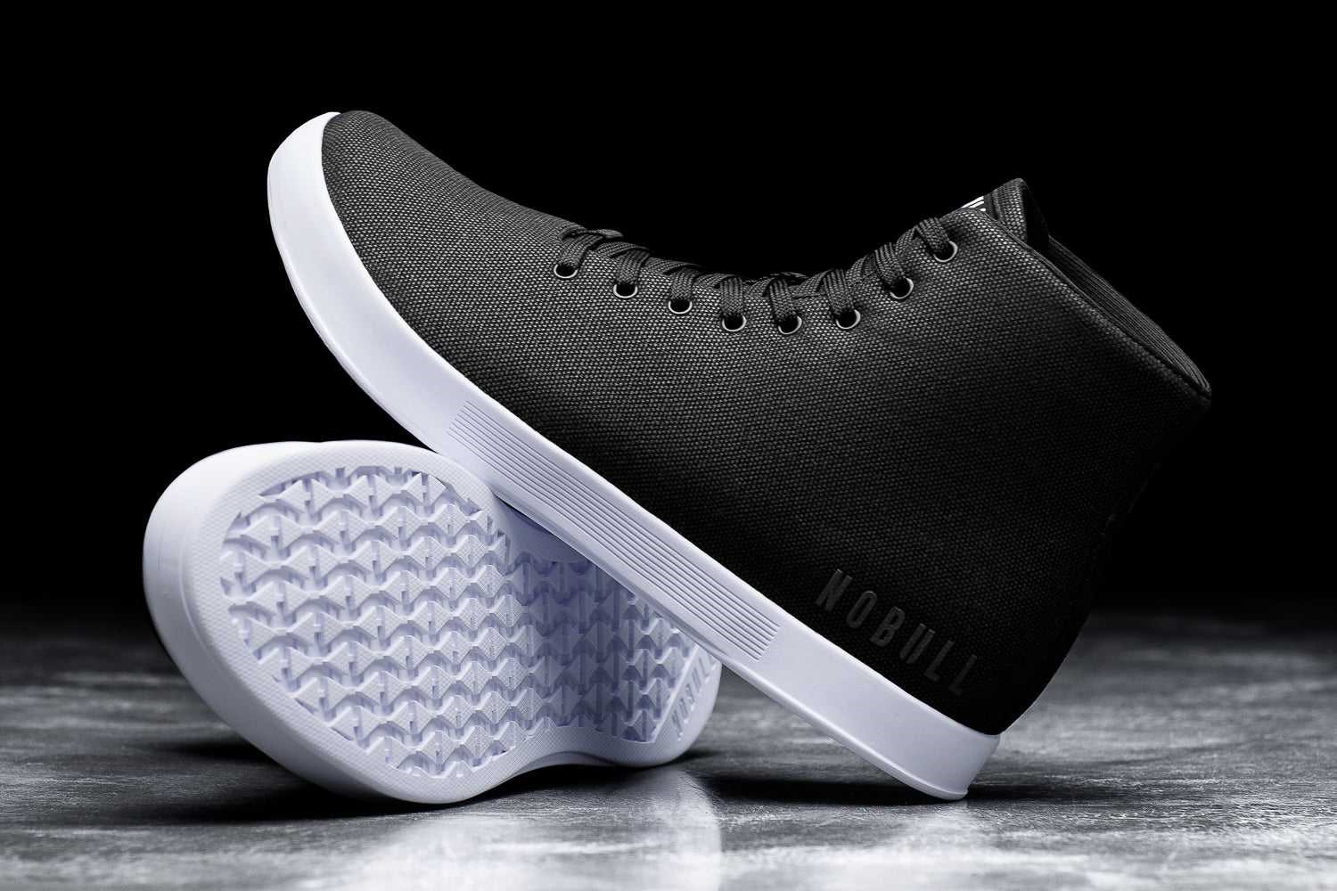 Nobull High-Top Canvas Trainer Canvas Black White | 3145-BQCSR