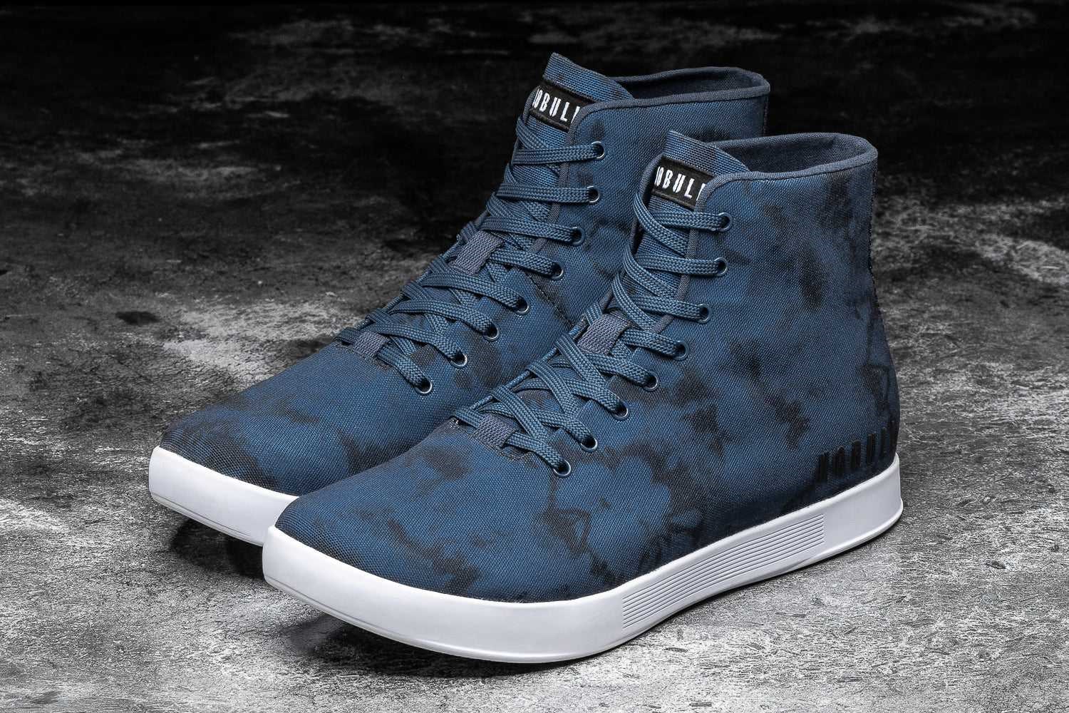 Nobull High-Top Canvas Trainer Canvas Navy Tie-Dye | 1690-JGEWZ