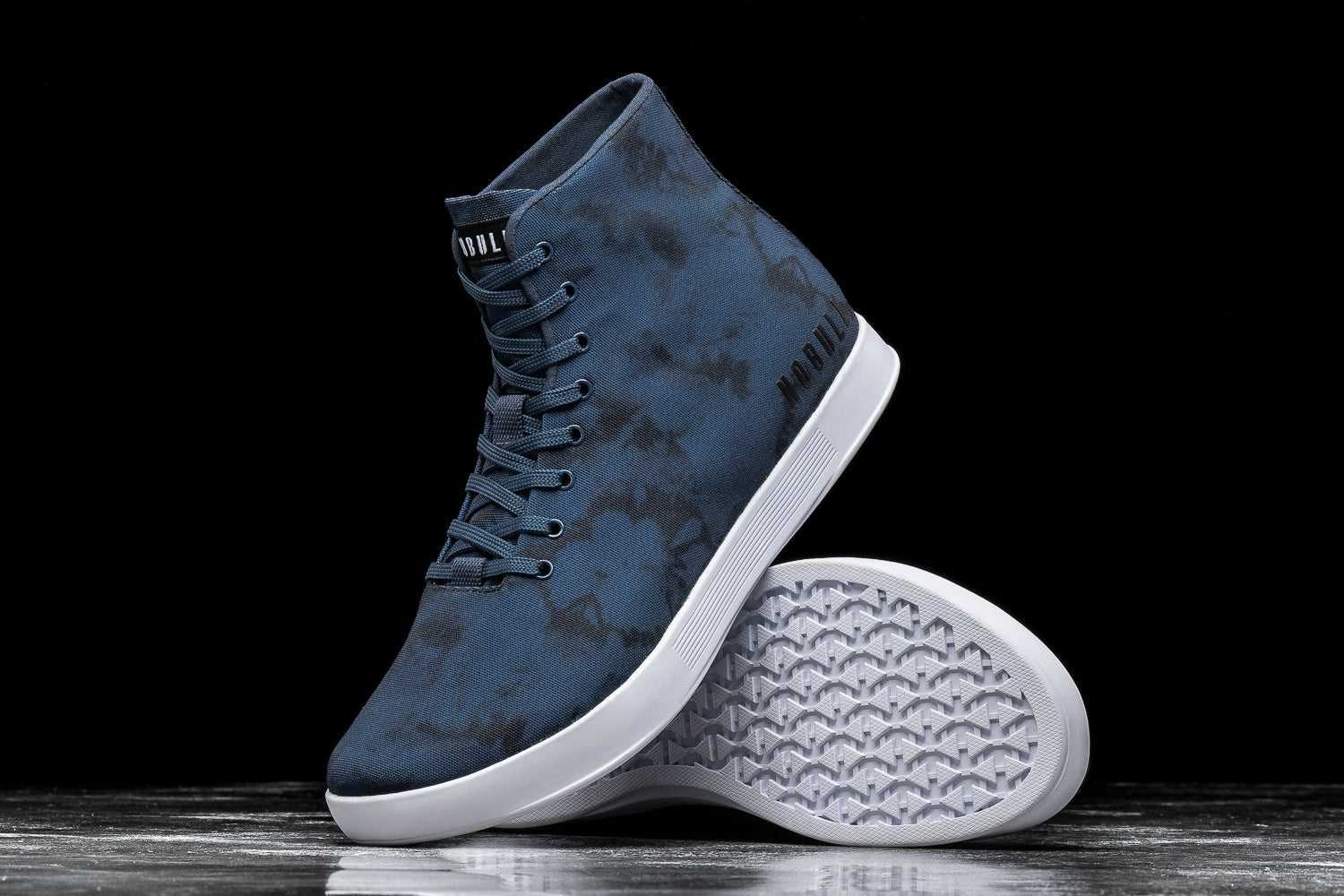 Nobull High-Top Canvas Trainer Canvas Navy Tie-Dye | 1690-JGEWZ