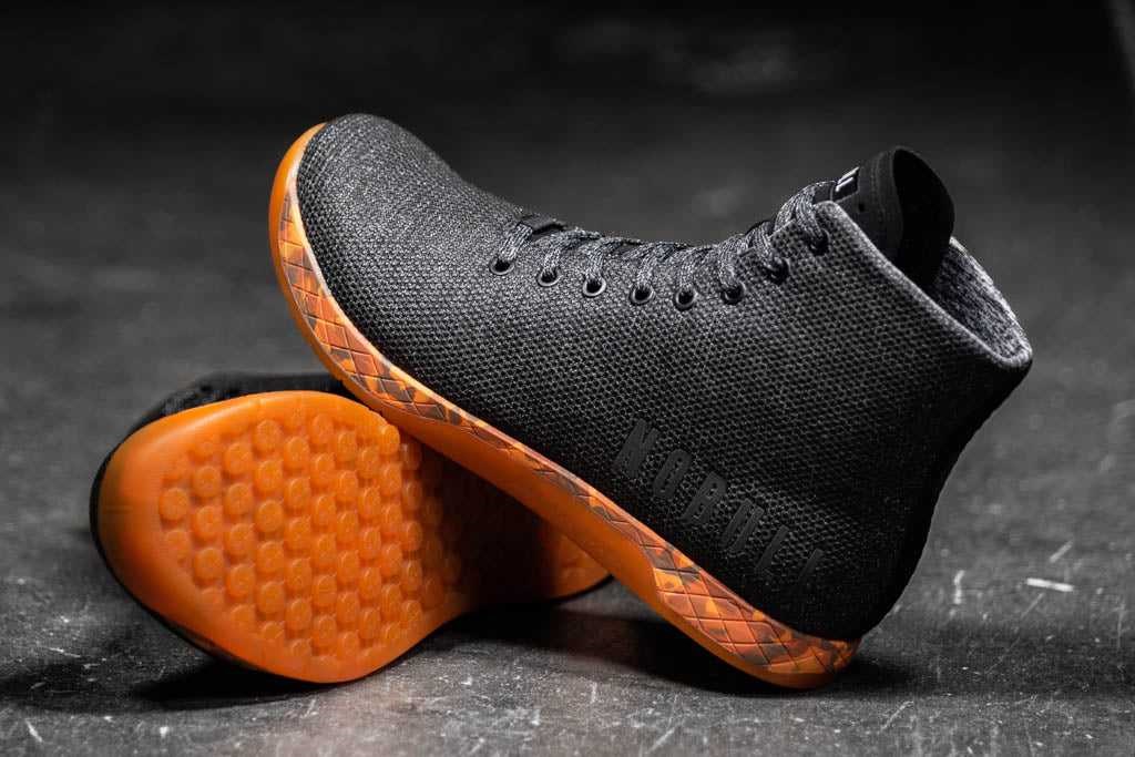 Nobull High-Top Trainer SuperFabric Black Heather Orange | 9310-KRITS