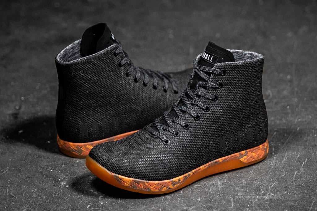 Nobull High-Top Trainer SuperFabric Black Heather Orange | 9310-KRITS